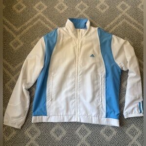 Adidas Light Blue and White Mesh Jacket